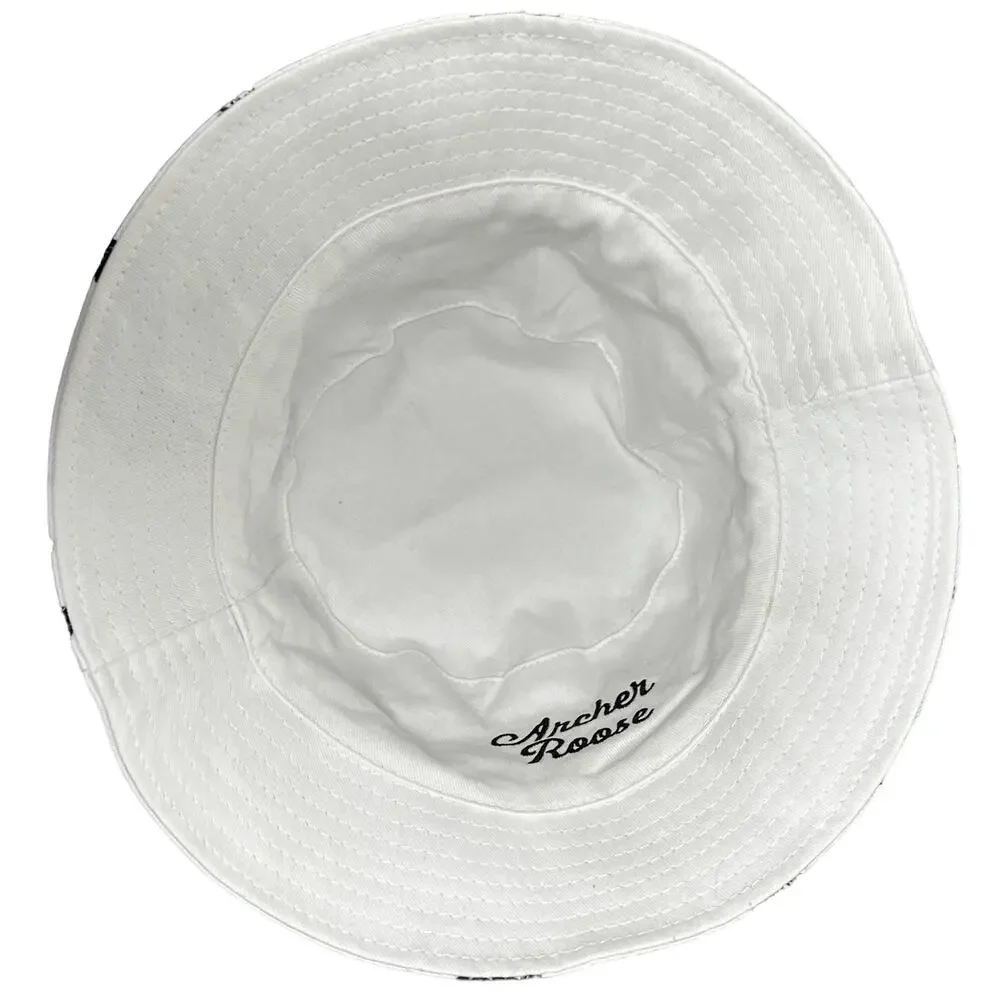 Reversible Bucket Hat Unisex One Size White & Black Y2K